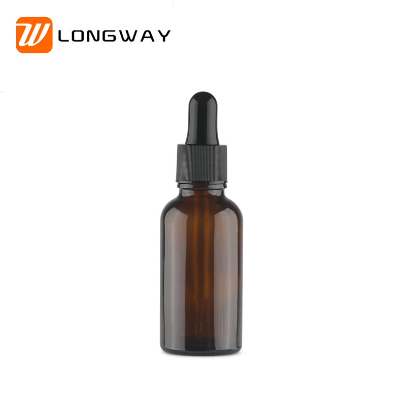 30ml clear frosted amber essential oil serum glass dropper bottles