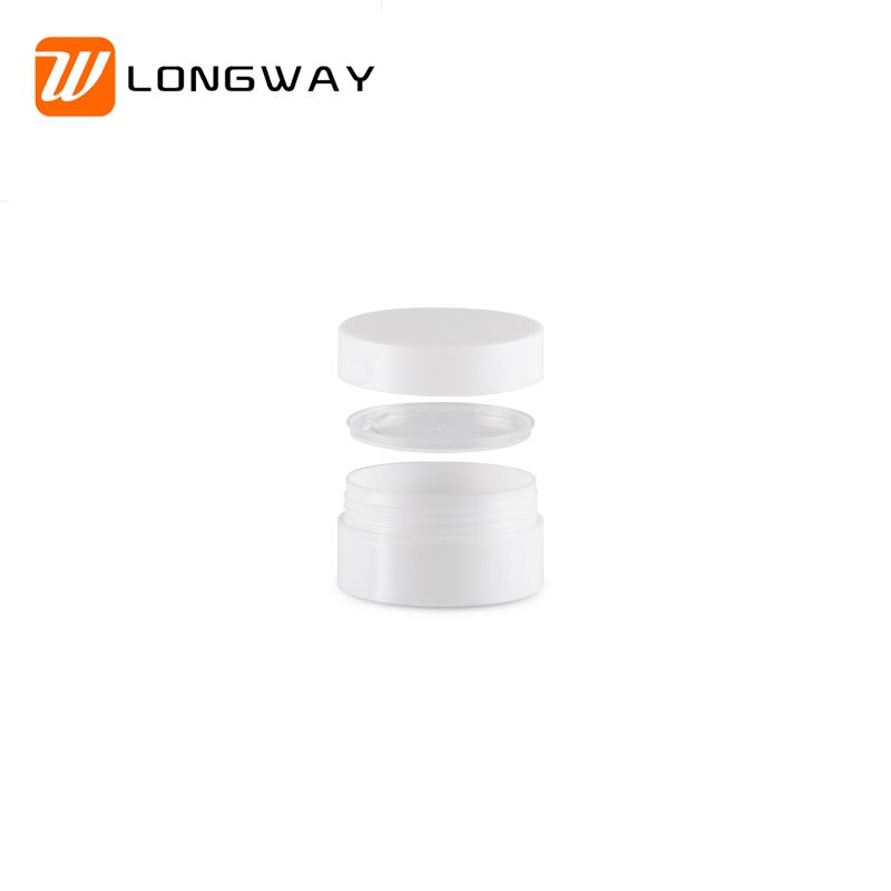 empty plastic cosmetic packaging cream jars pp white cream jar container 