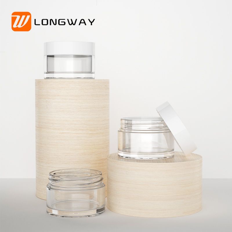 cosmetic and food packaging pet plastic jar PET jar cosmetic cream jar with white lid