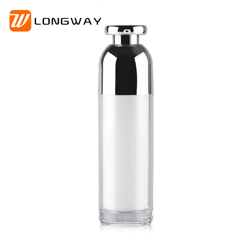 100ml white acrylic lotion airless pump bottle for cosmetic packaging