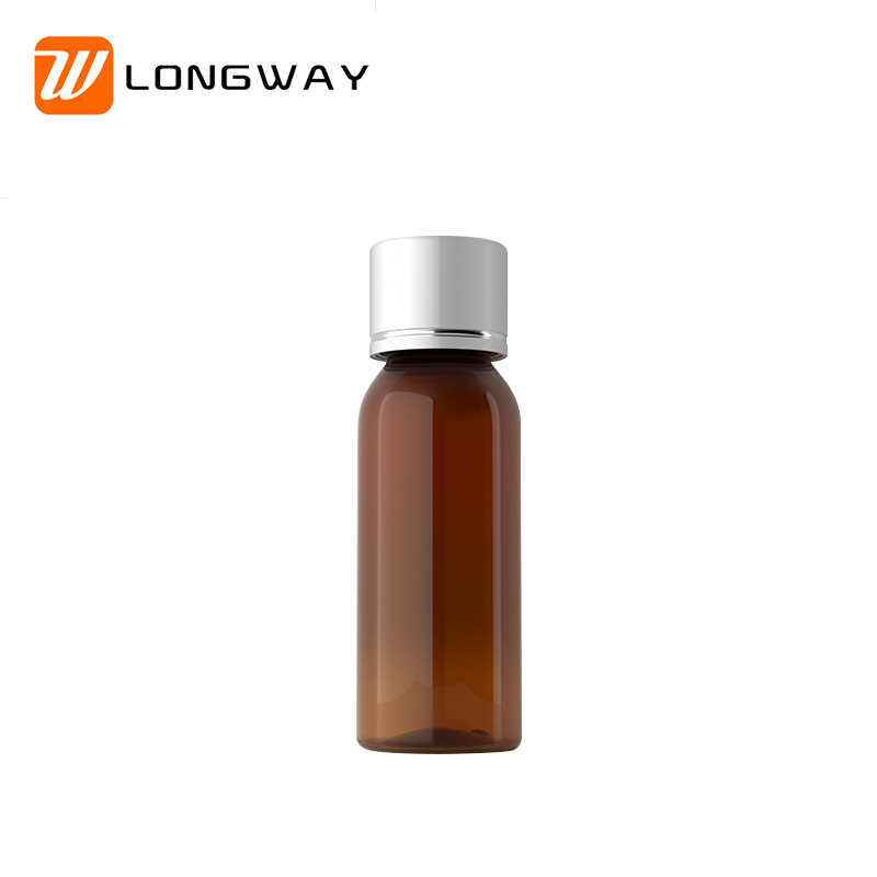  30ML PET Clear Plastic Bottle with Aluminium Screw or Press Cap for Lotion Cosmetic Package 