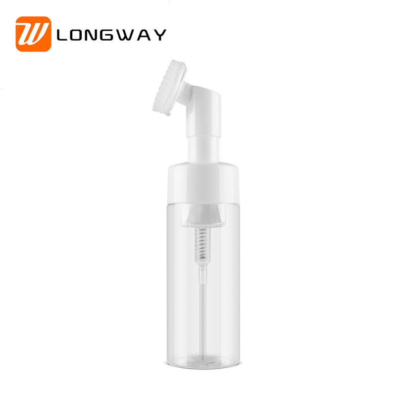 150ml Durable PET empty bottle with silicone brush for facial cleansing
