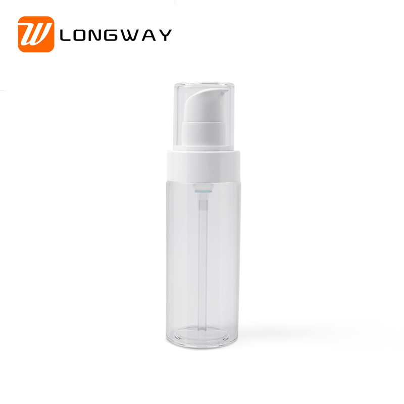  100ml clear PET plastic lotion liquid bottle with PP treatment pump for personal care