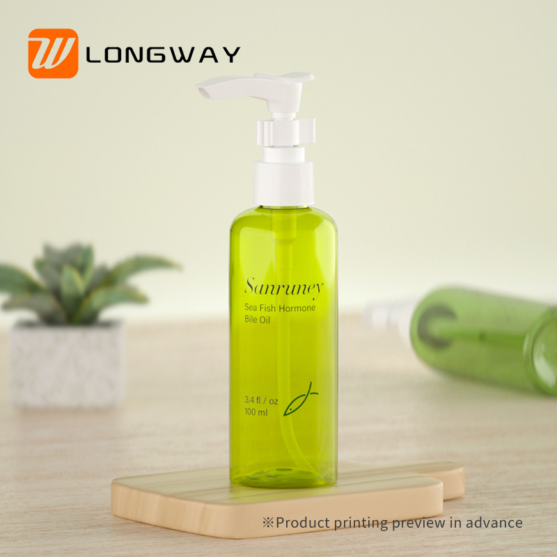 100ml custom cosmetic lotion pump plastic pet bottle