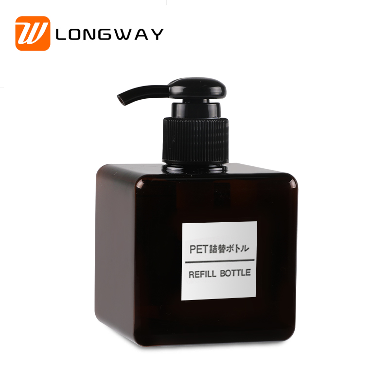 250ml High Quality Plastic PETG Empty Square Shaped Shampoo Hand Sanitizer Bottle with Lotion Pump for Cosmetic containers Foam bottle