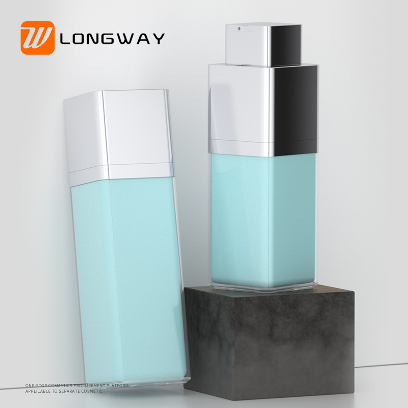 Cosmetic packaging custom plastic cosmetic square airless pump bottle 15ml 30ml 50ml for lotion packaging