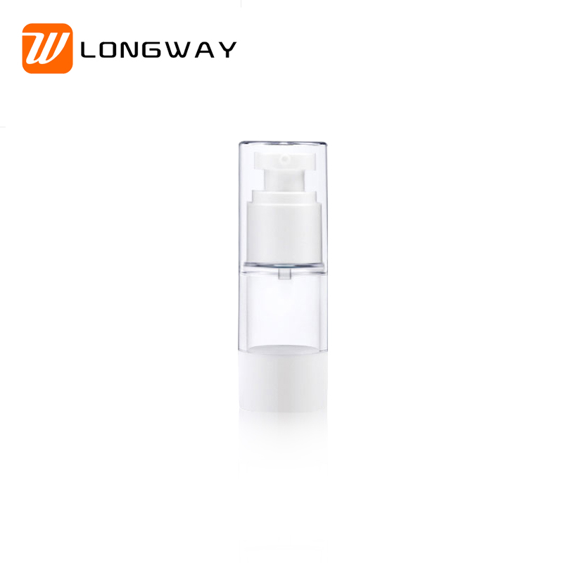 15ml cylindrical AS plastic cosmetic lotion serum cream airless pump bottle