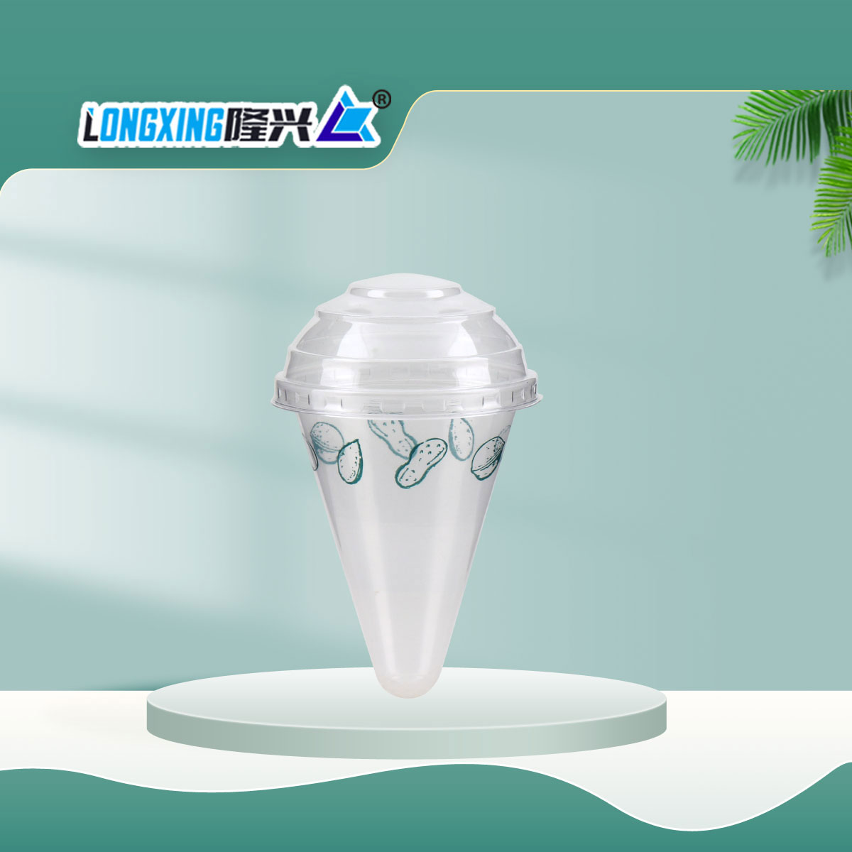 Customized PP transparent disposable cone cups for ice cream