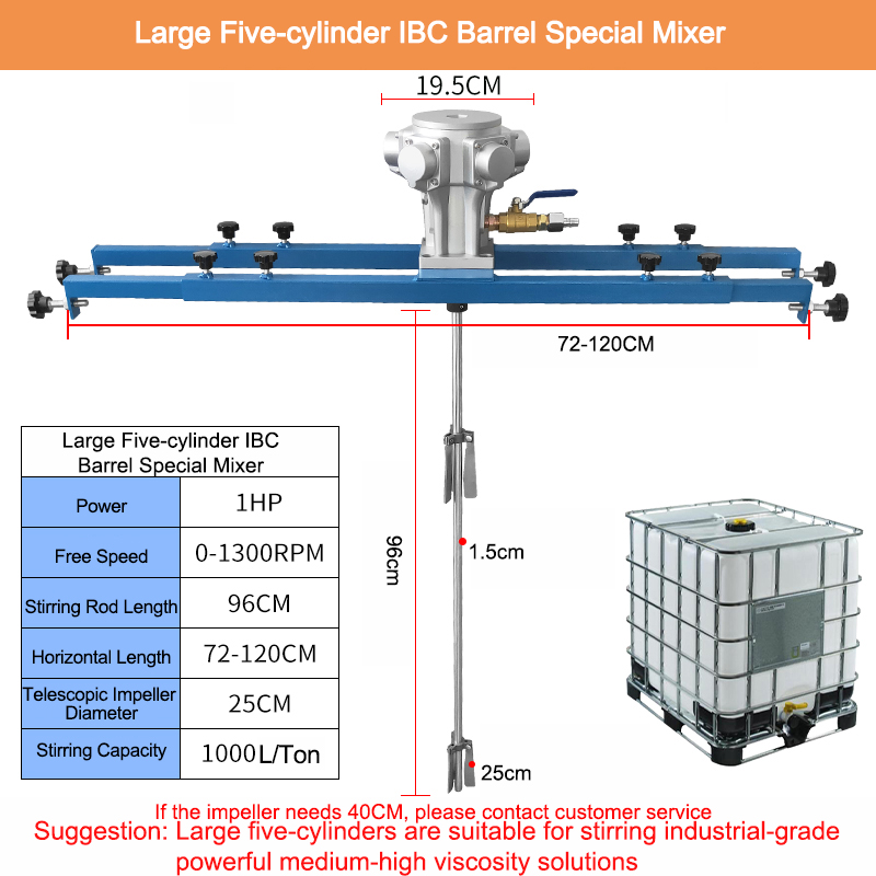 Three-cylinder Five-cylinder Large Five-cylinder Raw Material Mixer For IBC Barrel