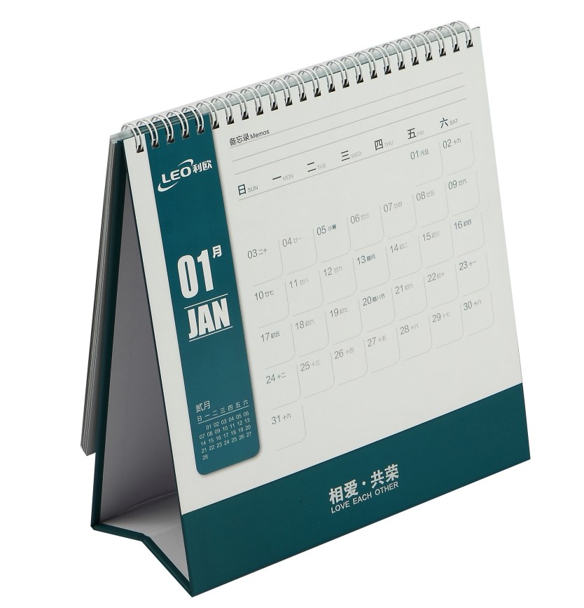 2022 China Custom Advent Spiral Binding Wall/Desk/Office Calendar Printing 