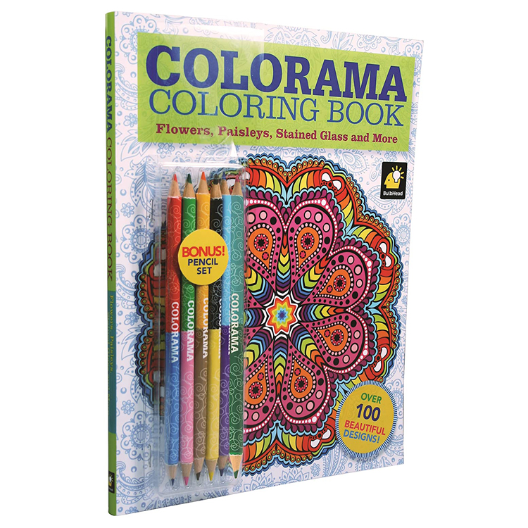 Promotional China Custom Hardcover Children Adult Coloring/Sketch/Drawing Book Printing with Color Pencils