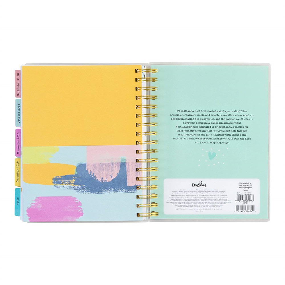 Personal academic monthly weekly day planner notebook print with index tab divider