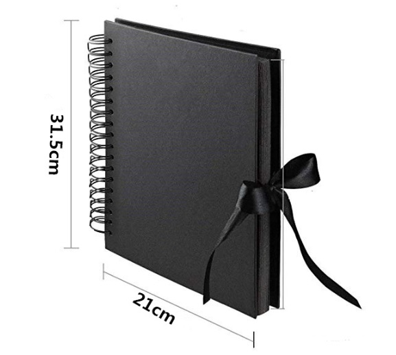  DIY custom logo hard cover scrapbook photo album paper black wedding/guest book craft supplier