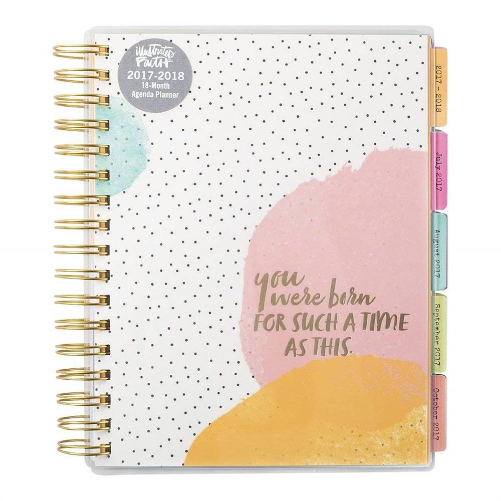  Personal academic monthly weekly day planner notebook print with index tab divider