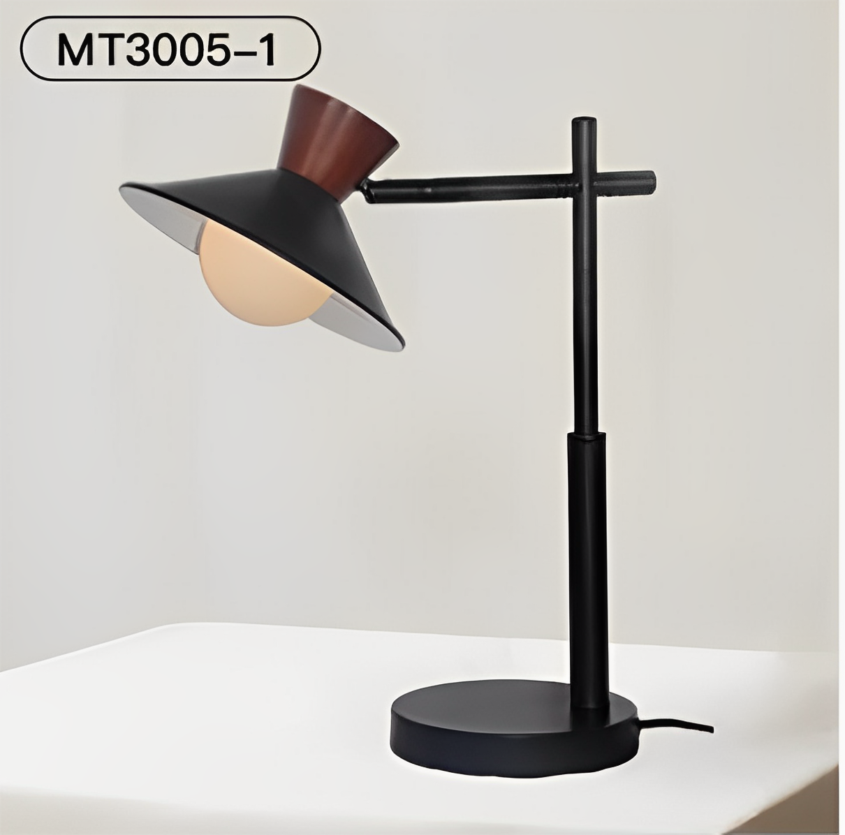 iron wood glass indoor led table lamp MT3005(1)