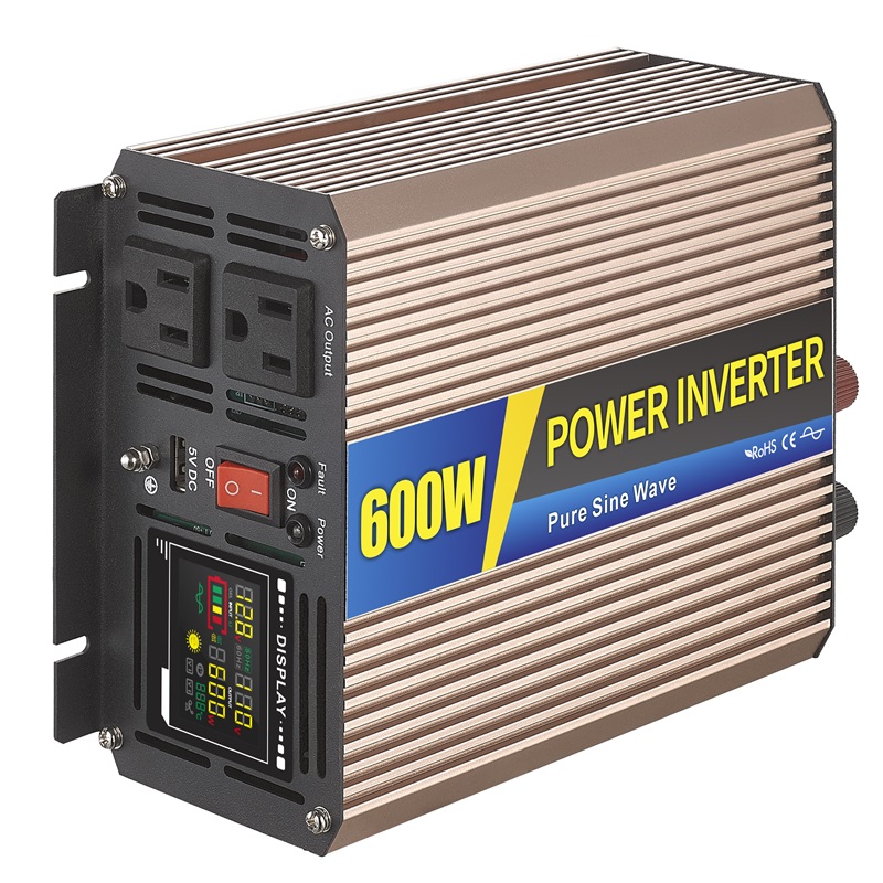 China Export SGPE-600W 12-48VDC 110/220VAC Pure sine wave inverter with charger Intelligent DC/AC power inverter