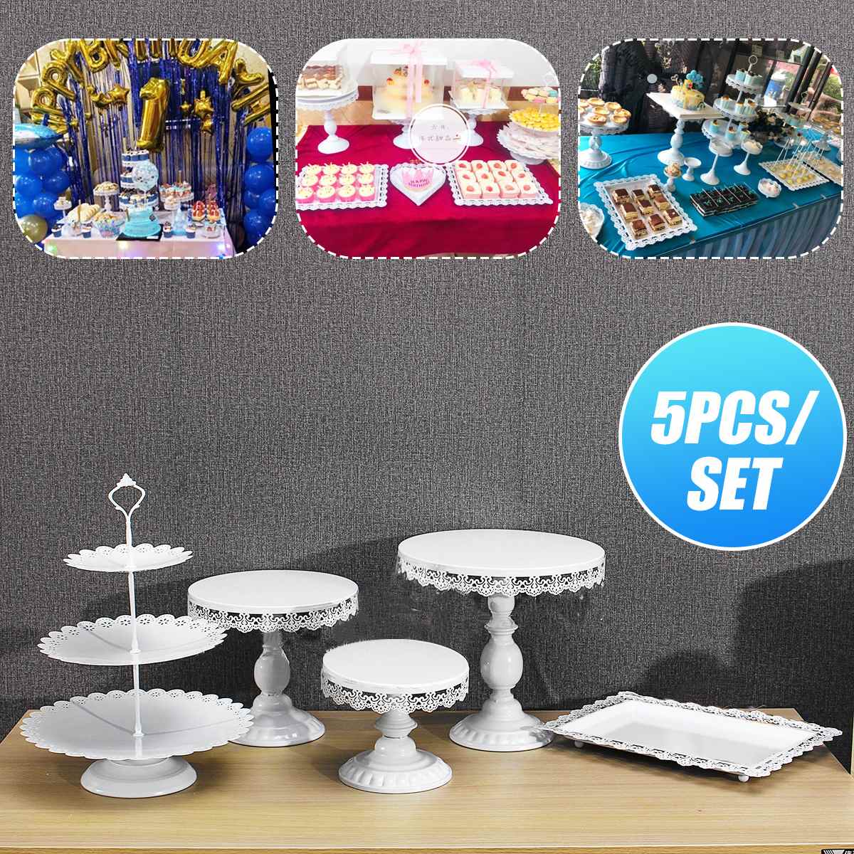 4 Tiers Party Wedding Cake Stand, Cupcake Stand Holder, Tiered Dessert Stand, Food Display Stand For Birthday Parties- White: Cupcake Stands - B074CCTQYR