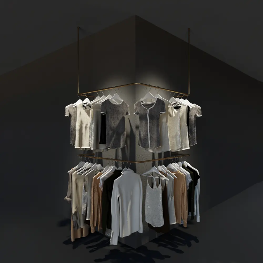 Factory Direct: Premium Metal Gold Garment Rack for Retail | Commercial ...