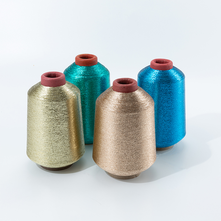  Good quality MX type MH type High-strength China-made gold and silver thread polyester metallic glitter yarn