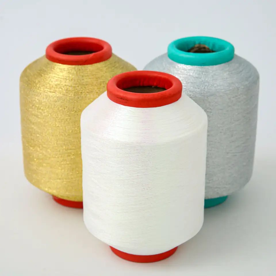 Good quality MX type MH type High-strength China-made gold and silver thread polyester metallic glitter yarn