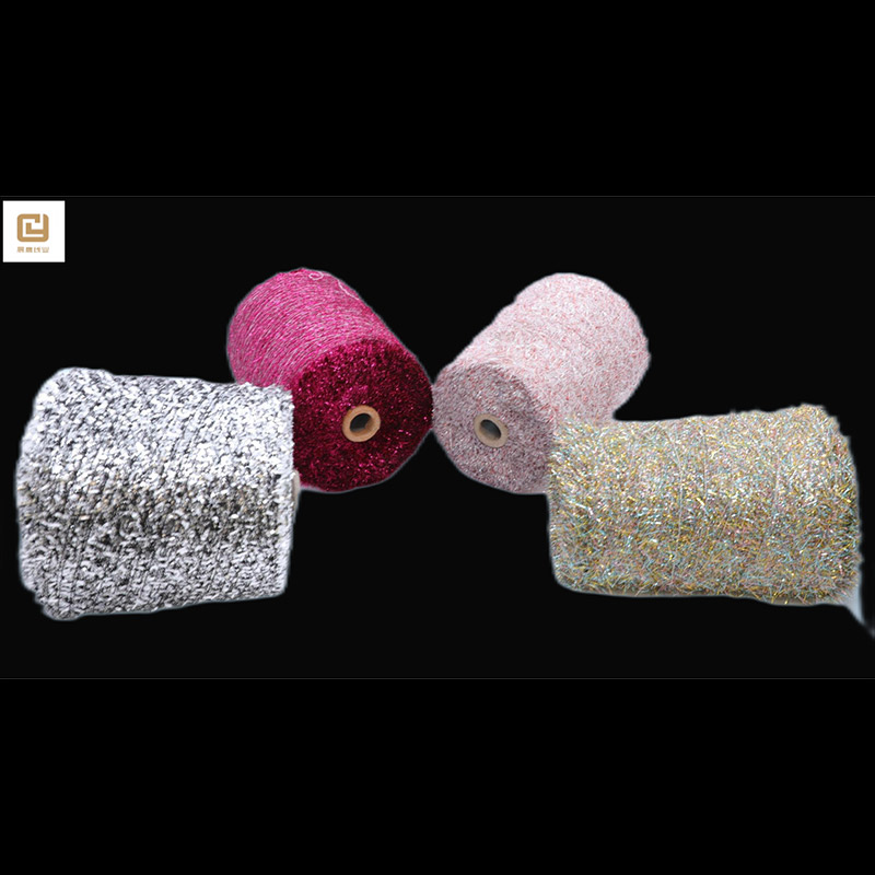 Customized Shinny Yarn Metallic Feather Fancy Yarn For Knitting 1/69" M Type 1/110" MH Type 1/169" AK Type