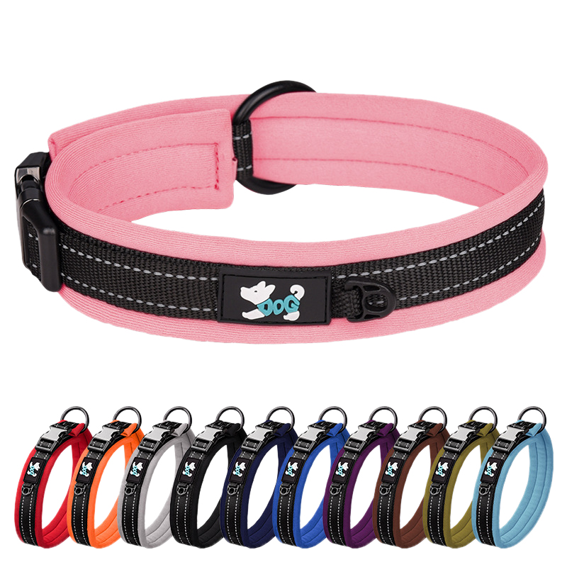  Hot Selling Adjustable Nylon Pet Collar Engraving Available Reflective Dog Collar 