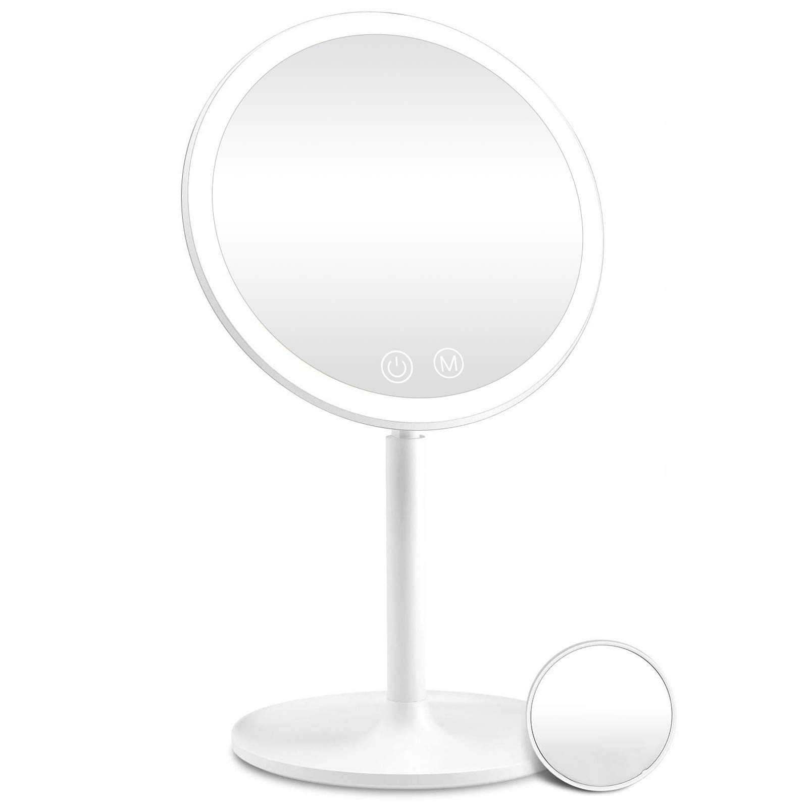 Rechargeable Lighted Magnifying Makeup Mirror LED Touch Screen Desk Decor