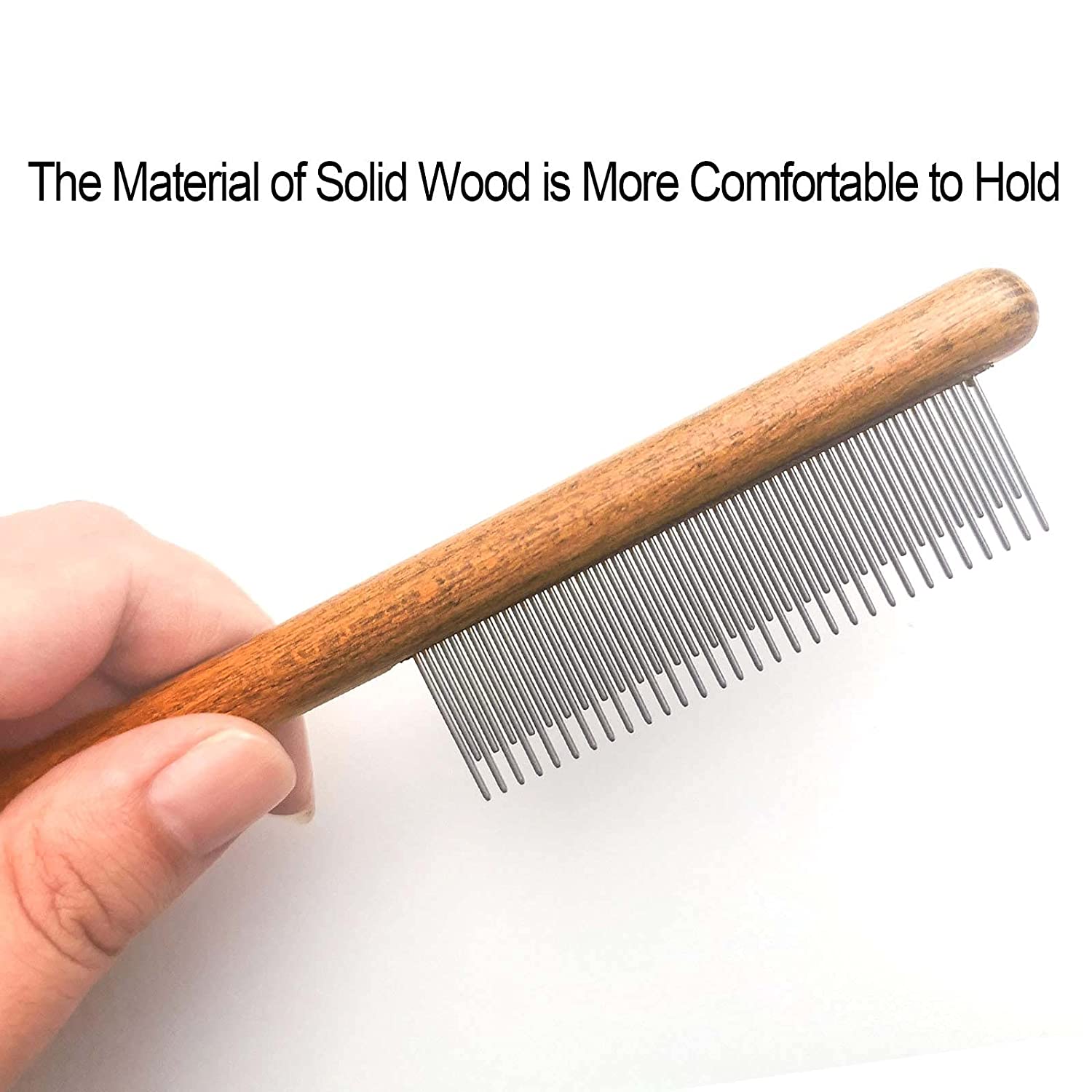 Durable Wooden Handle Cat Hair Remover Comb Pet Grooming Tools