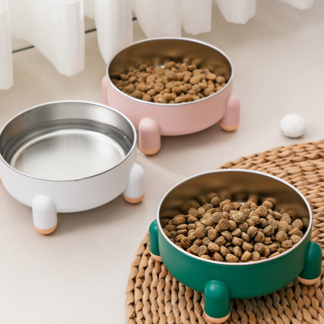  Large Capacity Stainless Steel Pet Feeding Bowl Elevated Indoor Cat Dog Food Bowls Pet Water Bowl