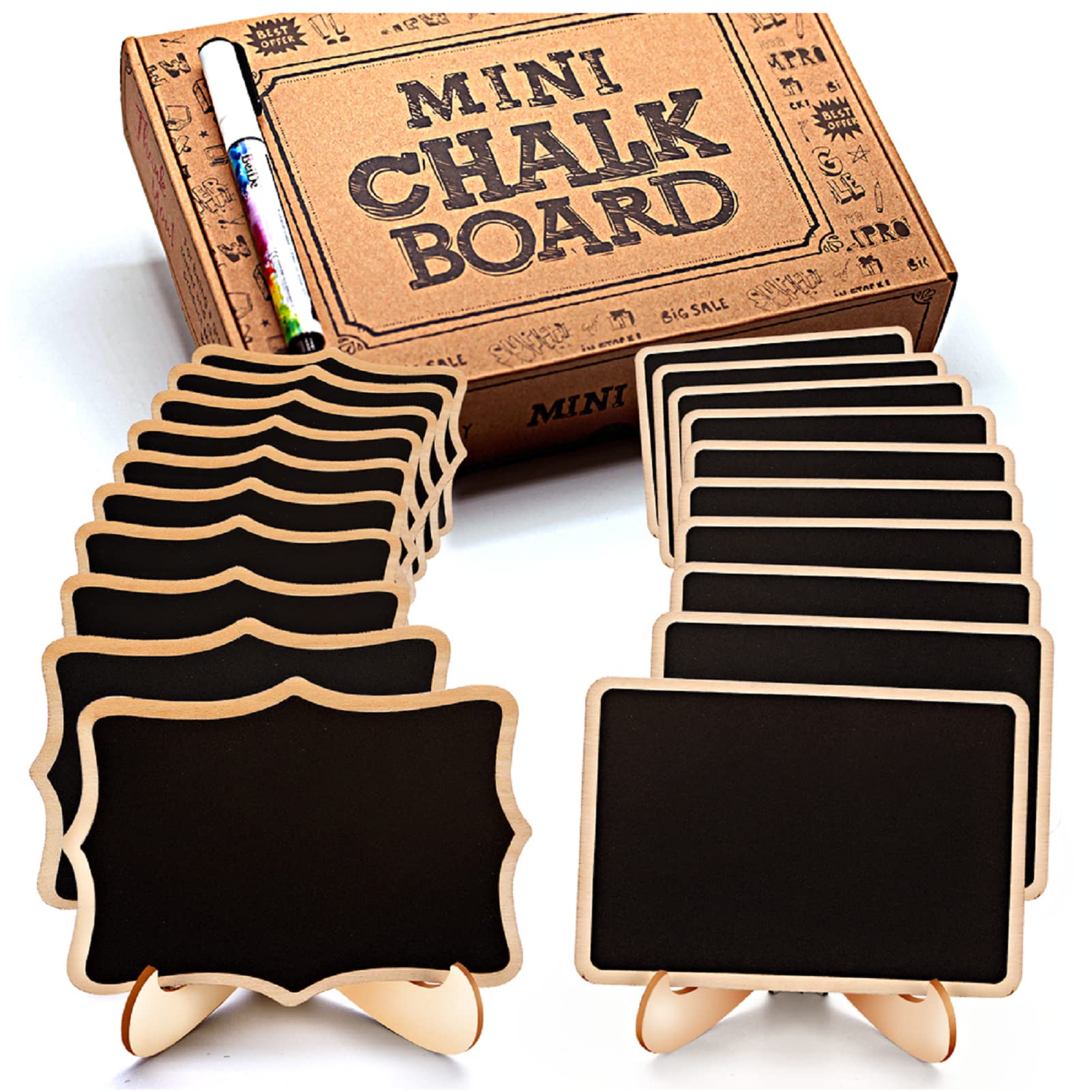 Small Chalkboard Labels Wooden Blackboard Mini Signs Message Board Decorations