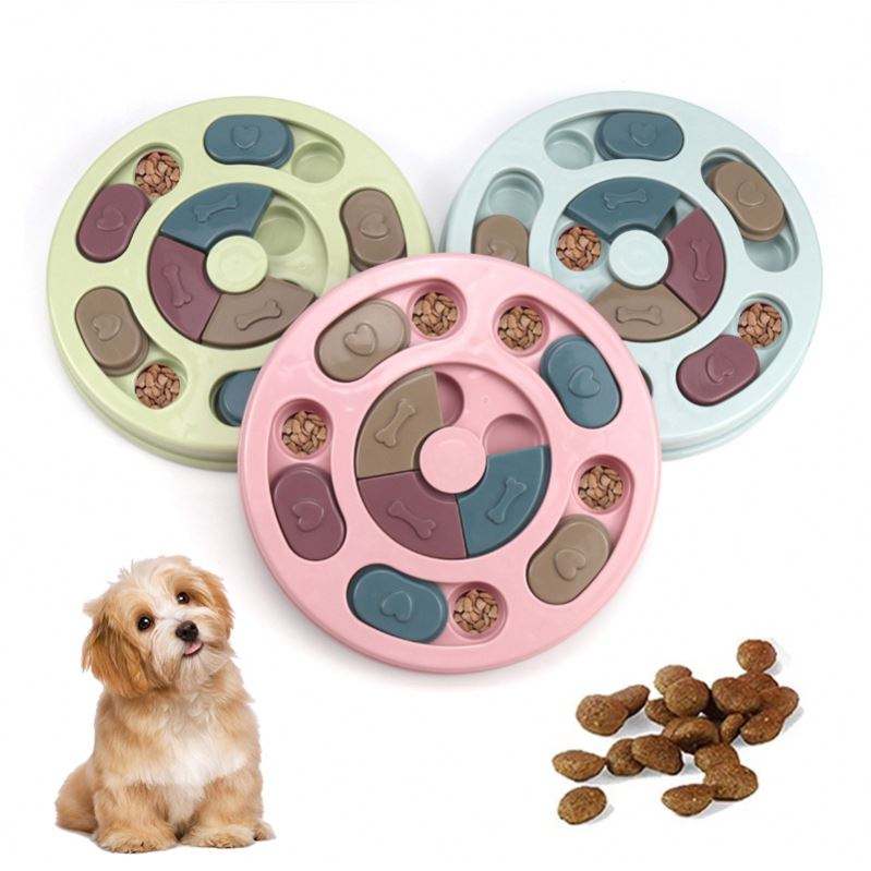 Hot Sale Plastic Turntable Pet Feeder Toys Interactive Dog Cat Food Dispenser Pet Leakage Food Toy