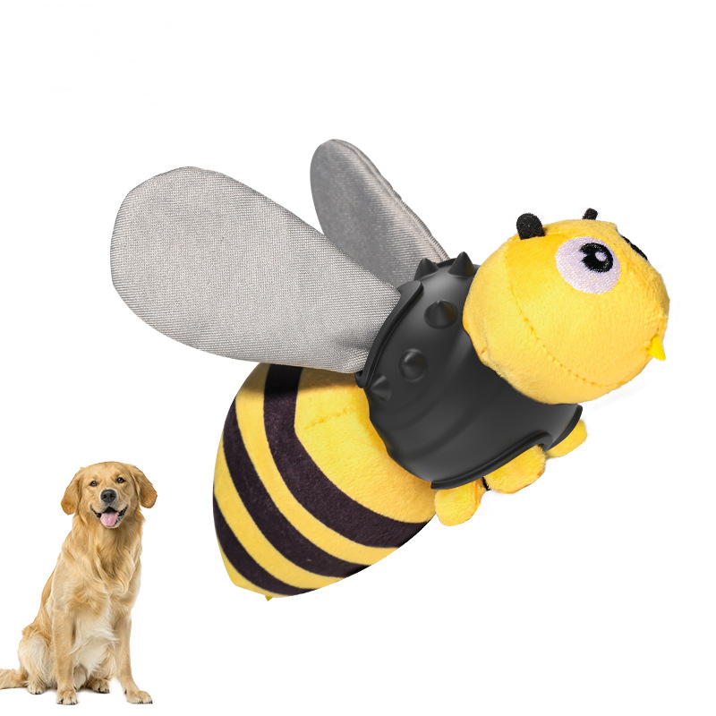 Bee Shaped Pet Chew Toys Interactive Bite Squeaky Dog Toys Aggressive Dog Chew Toys