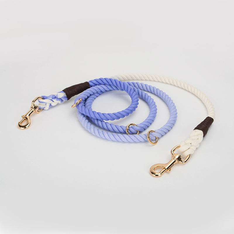 Luxury Cotton Rope Pet Leash Personalized Color Handmade Rope Dog Leash with Two Snap Hook
