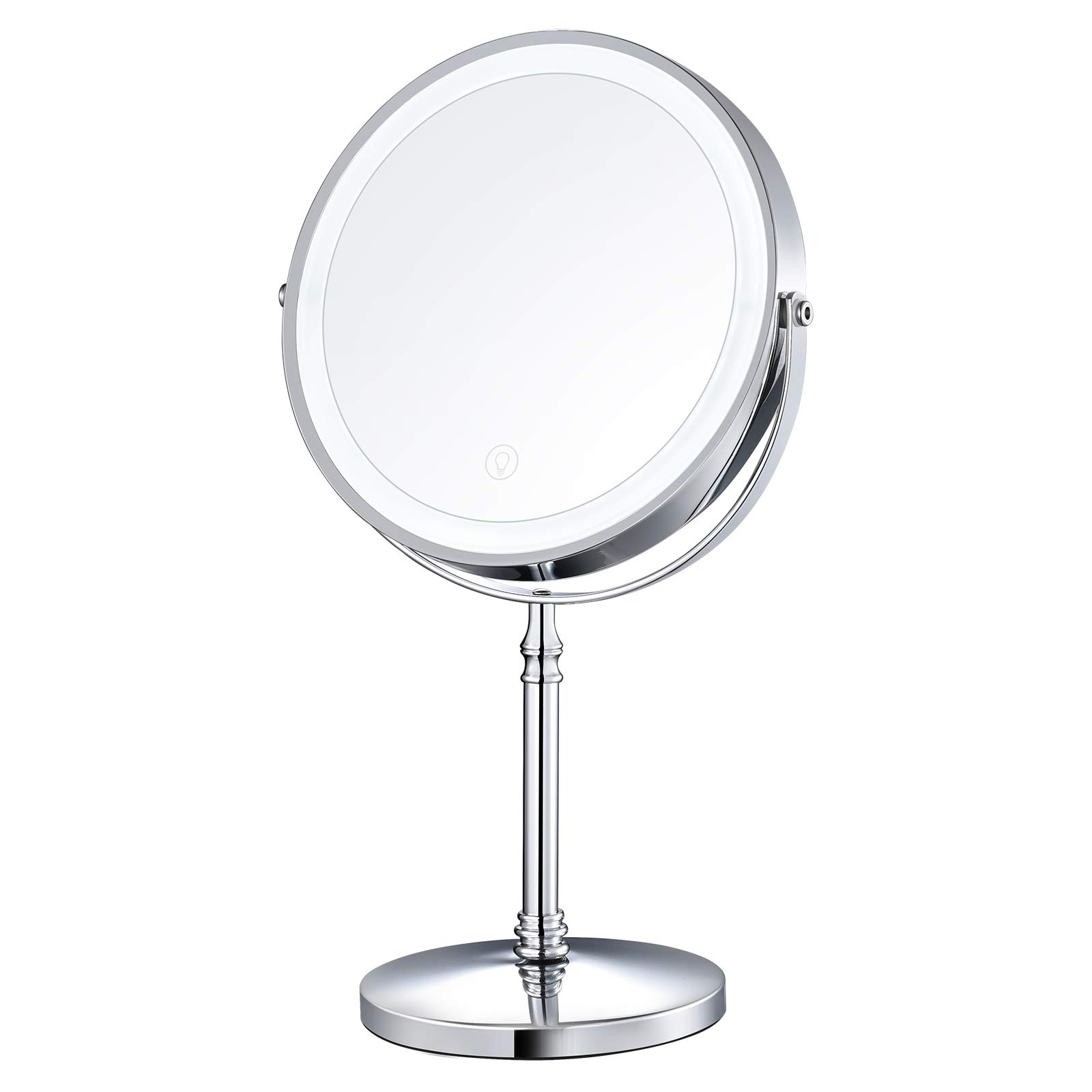 Lighted Makeup Mirror Double Sided Dimmable Magnifying Rechargeable Adjustable Decor