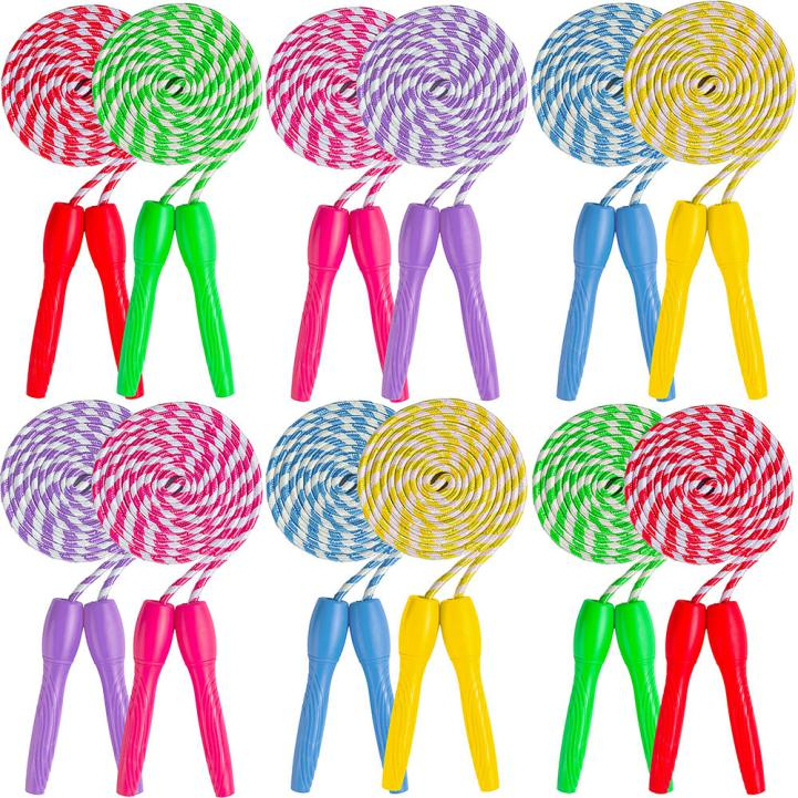  Striped Jump Rope with Plastic Handles for Sports