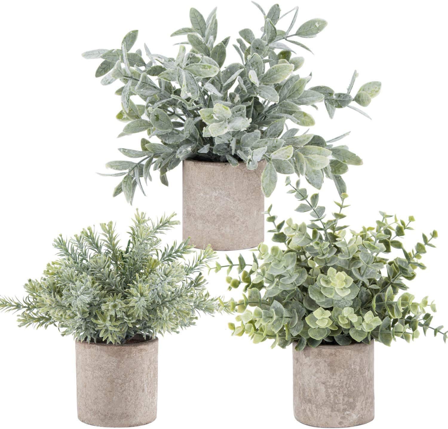 Potted Fake Plants Artificial Plastic Eucalyptus Plants Home Desk Decor