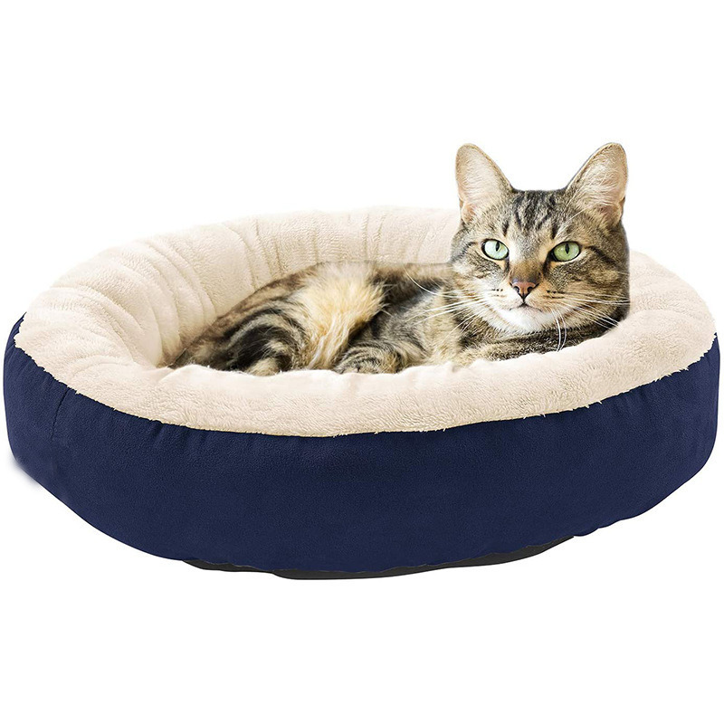 Customized Soft Comfortable Ultra Round Cat Donut Bed Cushion 
