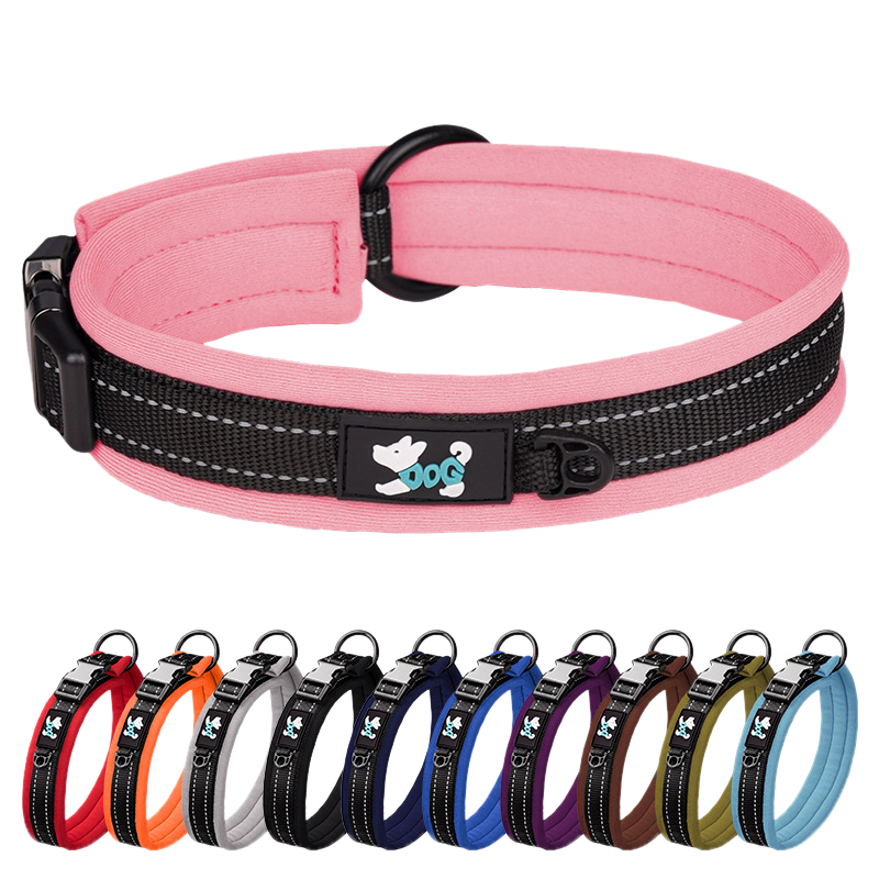 Hot Selling Adjustable Nylon Pet Collar Engraving Available Reflective Dog Collar 