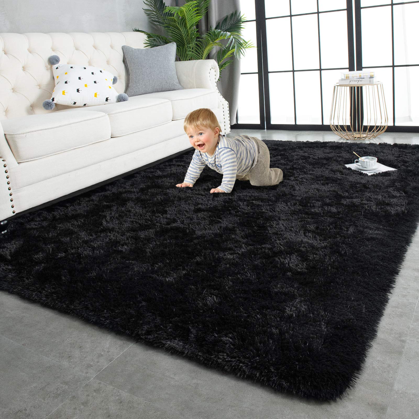 Soft Shaggy Rugs Indoor Modern Plush Area Rectangular Carpets Bedroom Home Decor
