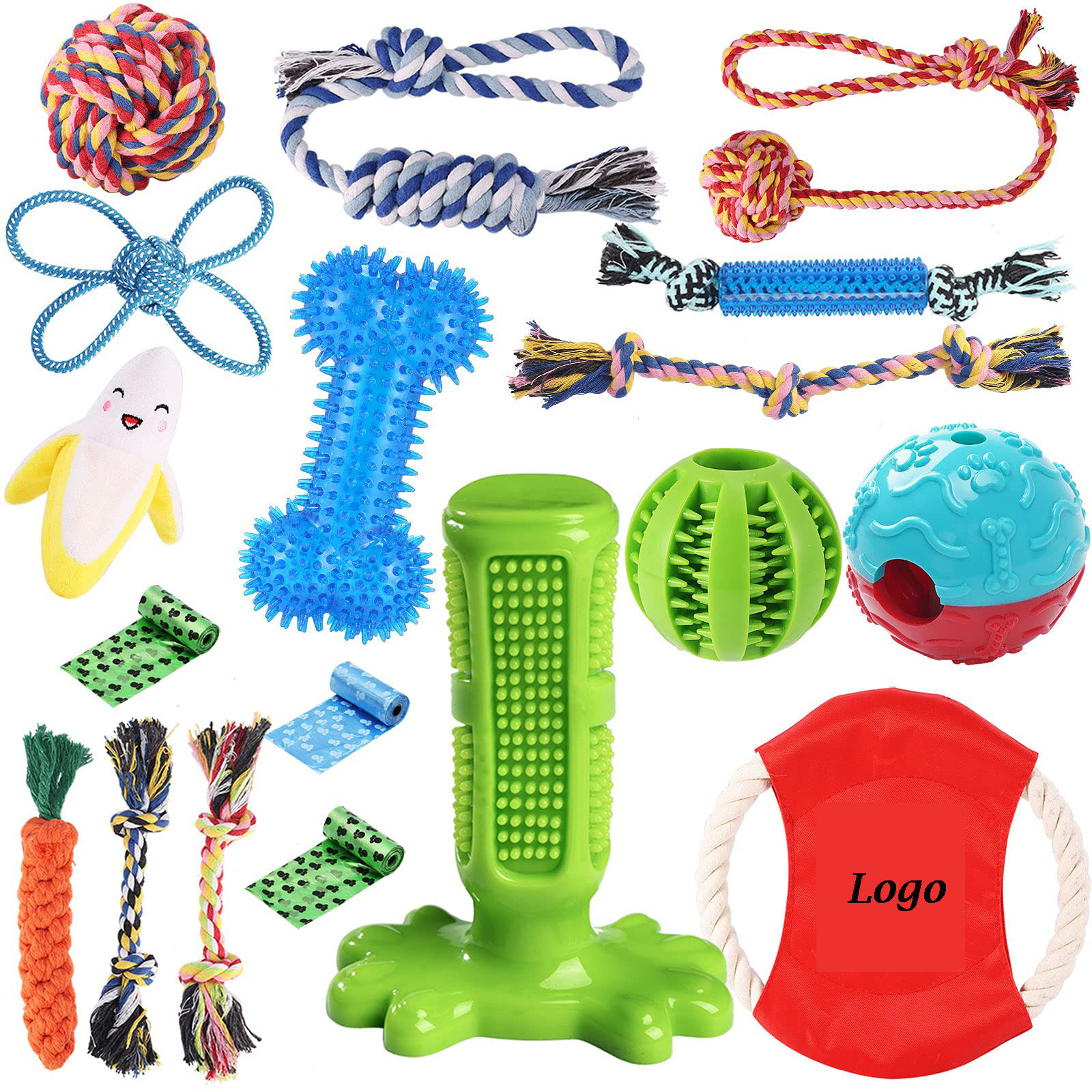 18 Pack Dog Chew Toys Kit for Puppy
