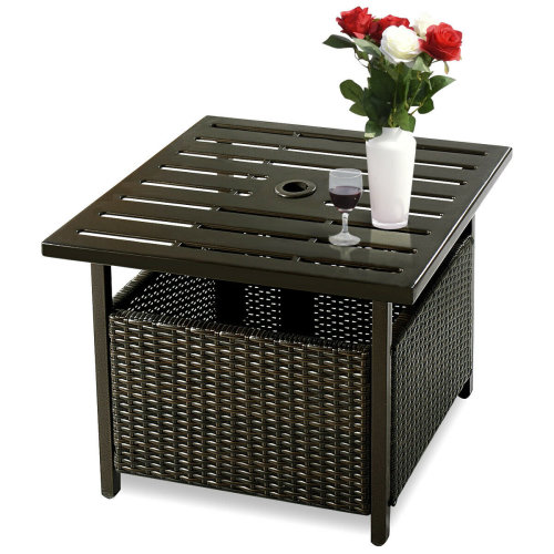 Stylish Accent Tables with Storage and Outdoor Umbrella Hole
