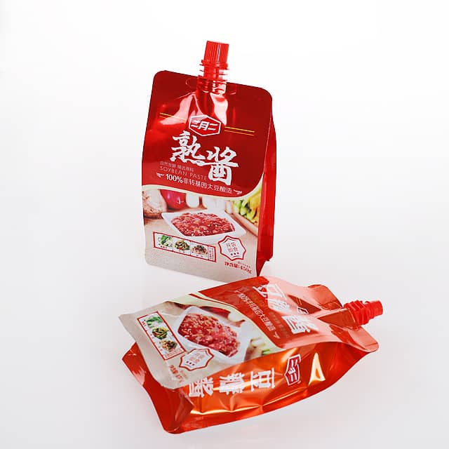 200ml Juice Spout Pouch Printing Stand Up Plastic Bag With Nozzle For Tomatoes Sause