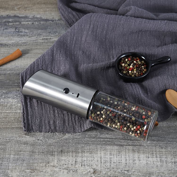  Gravity Rechargeable Salt and Pepper Grinder with LED Light