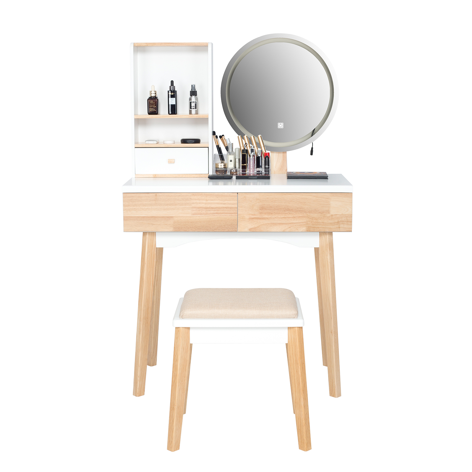 HW1149 3 Color Lighting Modes Vanity Set with Mirror