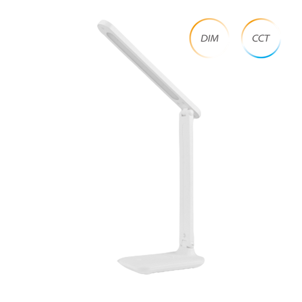 DEA6100 Stepless Dimming Foldable Flicker Free Desk Lamp with Cellphone Stand Foldable and Portable Design        