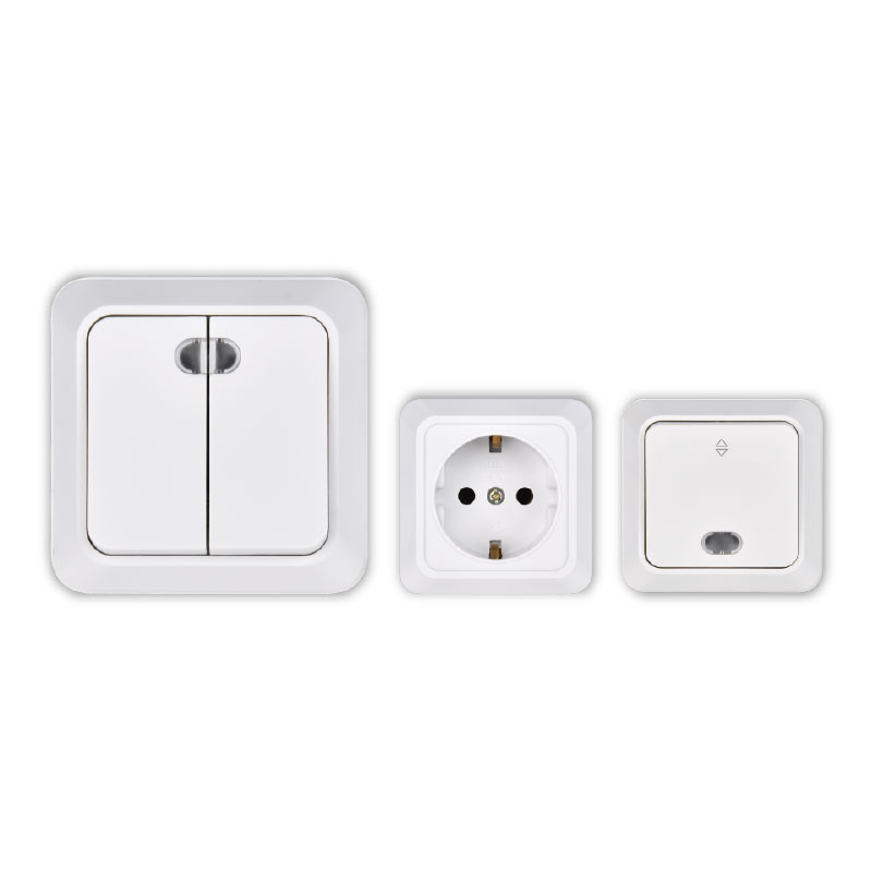 WS132 European Type Fireproof Wall Switch with ABS+Cu Panel