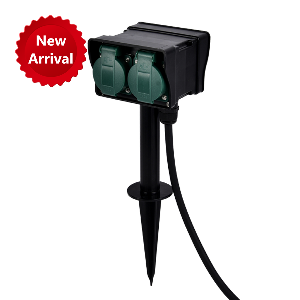 PAS12005C Garden Socket Power Stake with Shutter for Outdoor
