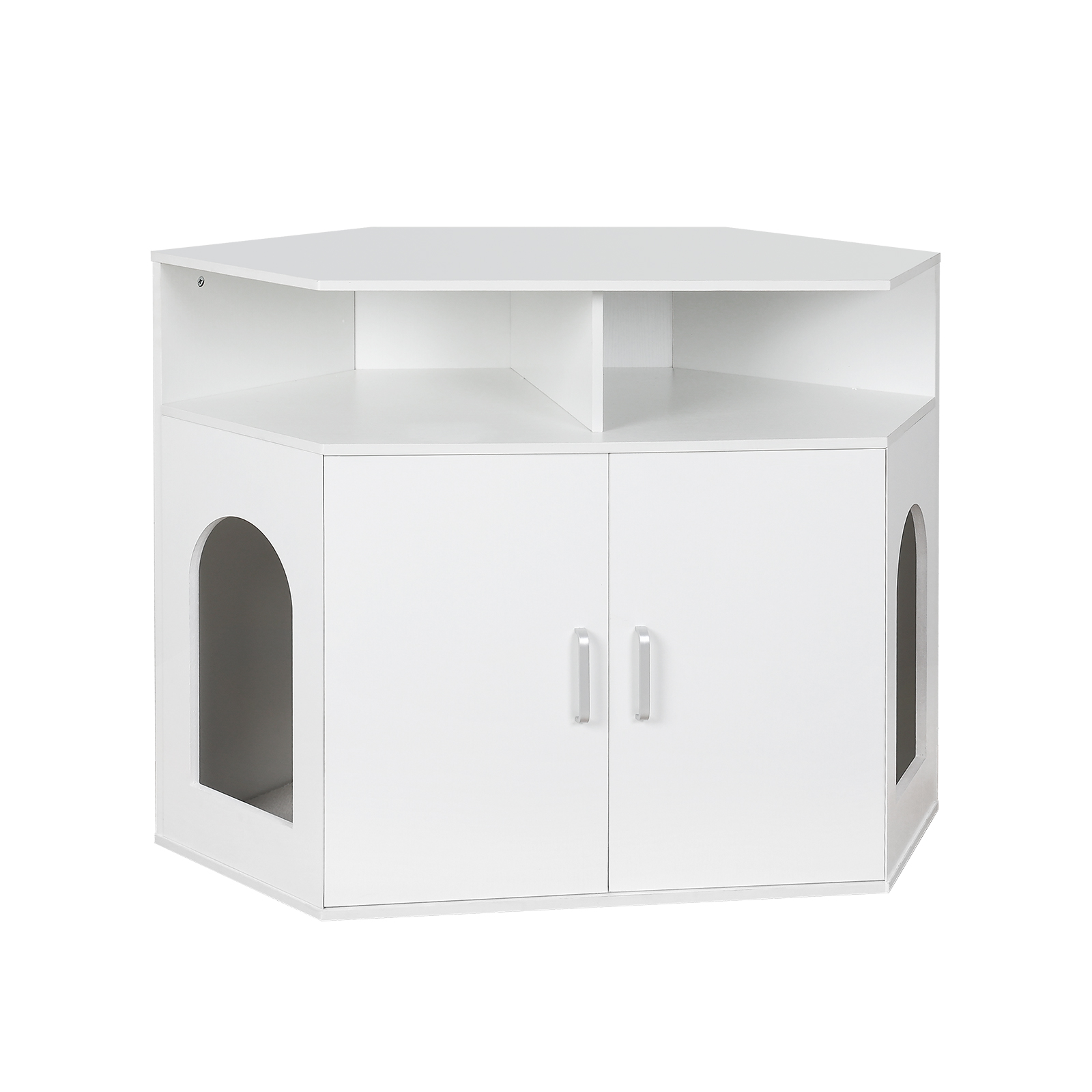 PF003-WH-X Corner Hidden Cat Litter Box Furniture