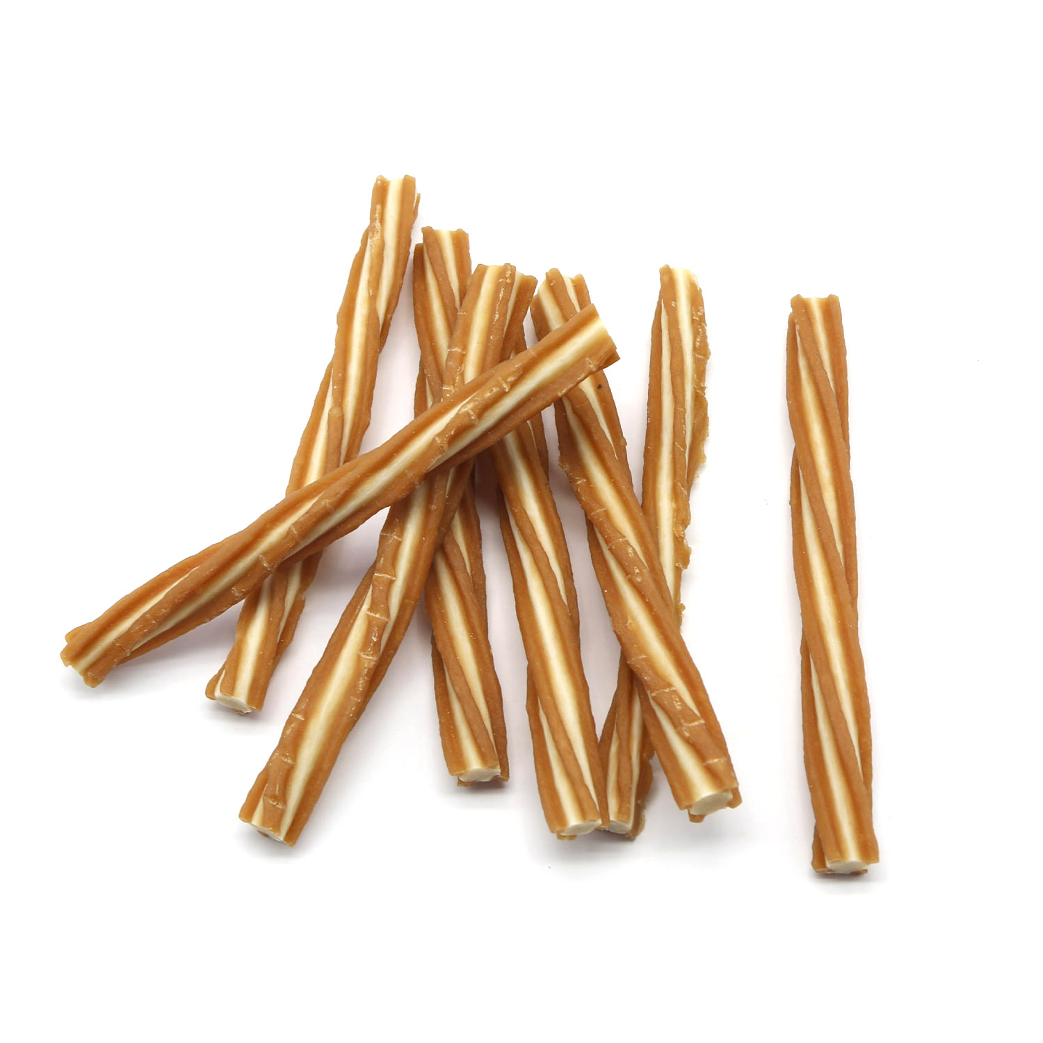 OEM/ODM Dried rawhide twist sticks with chicken meat for dogs