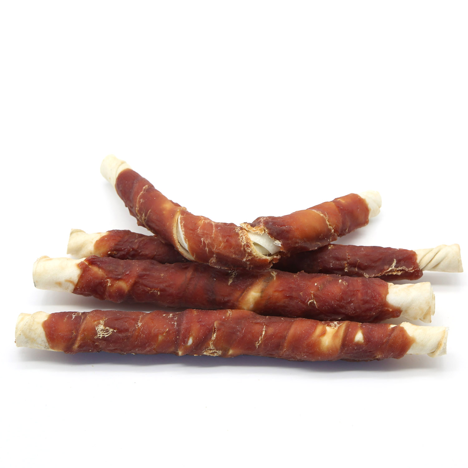 ODM/OEM White Rawhide sticks twined with duck breast meat